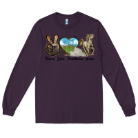 Plum Peace Love Percheron Horse Long Sleeve Tee - LillyAllenDesigns