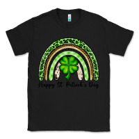 Black Happy St. Patrick's Day rainbow Classic Tee - OliviaCreatesArt