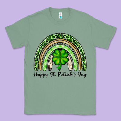 Happy St. Patrick's Day Rainbow Classic Tee Designed By Oliviacreatesart
