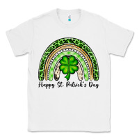 White Happy St. Patrick's Day rainbow Classic Tee - OliviaCreatesArt