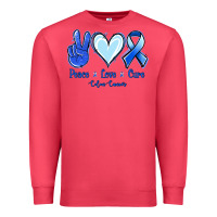 Cardinal Peace Love Cure Colon Cancer Premium Sweatshirt - Jasminsmagicworld