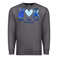 Charcoal Heather Peace Love Cure Colon Cancer Premium Sweatshirt - Jasminsmagicworld