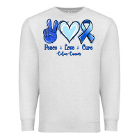 Oatmeal Heather Peace Love Cure Colon Cancer Premium Sweatshirt - Jasminsmagicworld