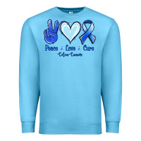 Ocean Blue Peace Love Cure Colon Cancer Premium Sweatshirt - Jasminsmagicworld