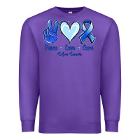 Purple Peace Love Cure Colon Cancer Premium Sweatshirt - Jasminsmagicworld