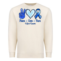 Sandshell Peace Love Cure Colon Cancer Premium Sweatshirt - Jasminsmagicworld