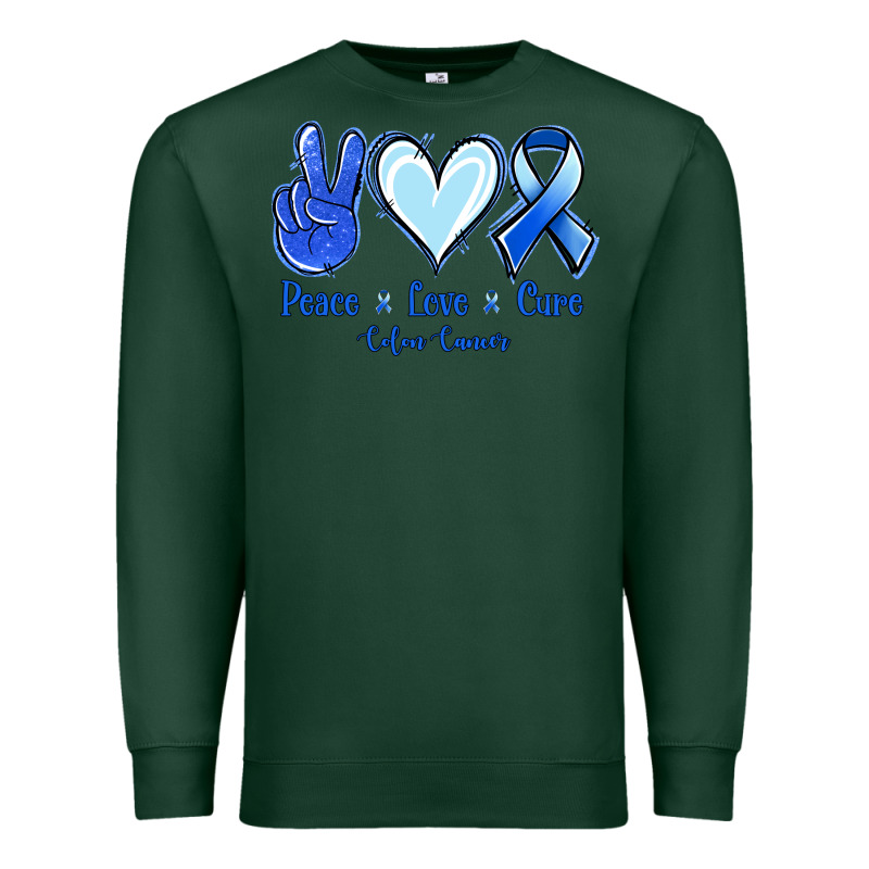 Peace Love Cure Colon Cancer Premium Sweatshirt by Jasminsmagicworld | Teevron
