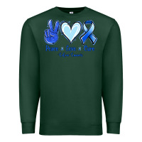 Sports Green Peace Love Cure Colon Cancer Premium Sweatshirt - Jasminsmagicworld