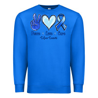 True Royal Peace Love Cure Colon Cancer Premium Sweatshirt - Jasminsmagicworld