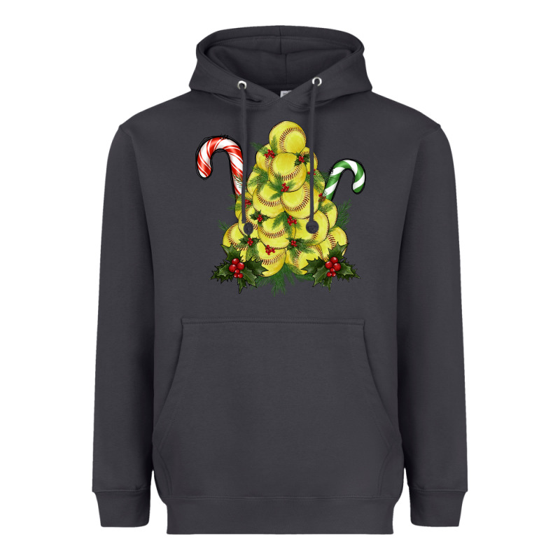 Softball Christmas Tree Heavyweight Hoodie by RanaPortraitStore | Teevron