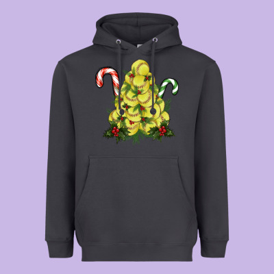 Softball Christmas Tree Heavyweight Hoodie Designed By Ranaportraitstore