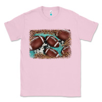 Bubblegum Pink American football leopard cowhide turquoise  leather background Classic Tee - BarkalooDesign