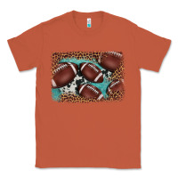 Copper American football leopard cowhide turquoise  leather background Classic Tee - BarkalooDesign