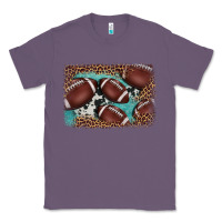 Lavender American football leopard cowhide turquoise  leather background Classic Tee - BarkalooDesign