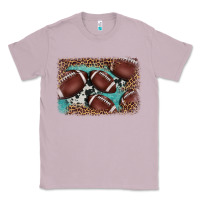 Lilac American football leopard cowhide turquoise  leather background Classic Tee - BarkalooDesign