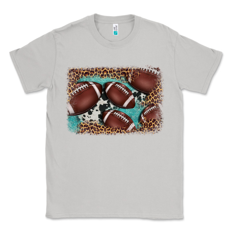 American Football Leopard Cowhide Turquoise  Leather Background Classic Tee by BarkalooDesign | Teevron