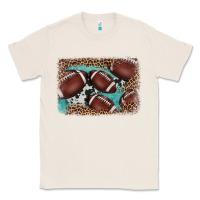 Natural American football leopard cowhide turquoise  leather background Classic Tee - BarkalooDesign