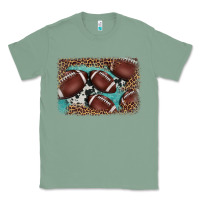 Sage American football leopard cowhide turquoise  leather background Classic Tee - BarkalooDesign
