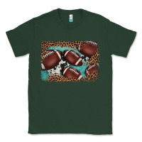 Sports Green American football leopard cowhide turquoise  leather background Classic Tee - BarkalooDesign