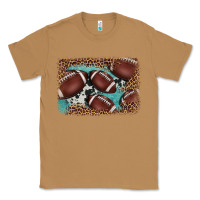 Toasted Coconut American football leopard cowhide turquoise  leather background Classic Tee - BarkalooDesign