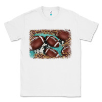 White American football leopard cowhide turquoise  leather background Classic Tee - BarkalooDesign