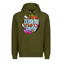 Army Green western lunch lady Premium Hoodie - BarkalooDesign