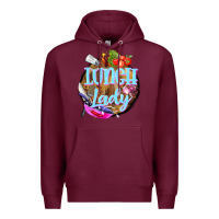 Burgundy western lunch lady Premium Hoodie - BarkalooDesign
