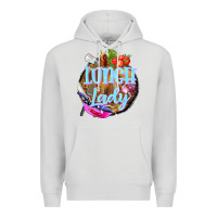 Dove Grey western lunch lady Premium Hoodie - BarkalooDesign