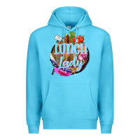 Ocean Blue western lunch lady Premium Hoodie - BarkalooDesign