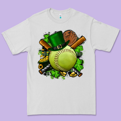 St.patrick's Day Softball Premium Tee Designed By Fadigitalartstudio