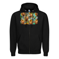 Black highland cow western background Zipper Hoodie - Jasminsmagicworld