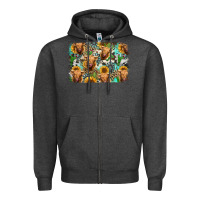 Charcoal Heather highland cow western background Zipper Hoodie - Jasminsmagicworld