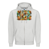 Dove Grey highland cow western background Zipper Hoodie - Jasminsmagicworld