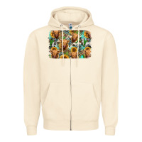 Highland Cow Western Background Zipper Hoodie | Teevron