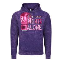 Cloud Purple Breast cancer no one fights alone boxing Vintage Hoodie - Artiststas