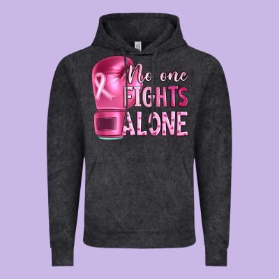 Breast Cancer No One Fights Alone Boxing Vintage Hoodie Designed By Artiststas