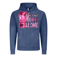 Vintage Denim Breast cancer no one fights alone boxing Vintage Hoodie - Artiststas