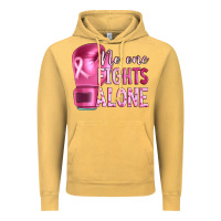 Vintage Mustard Breast cancer no one fights alone boxing Vintage Hoodie - Artiststas