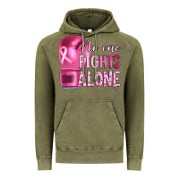 Vintage Olive Breast cancer no one fights alone boxing Vintage Hoodie - Artiststas
