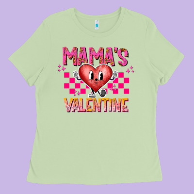 Mamas Valentine Ladies Tee Designed By Cowhidedigitalart