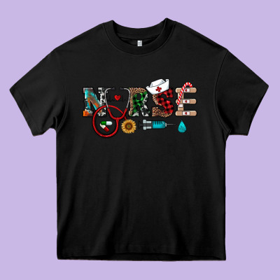 Christmas Nurse Heavy Core Tee Designed By Ranaportraitstore