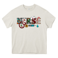 Cream christmas nurse Heavy Core Tee - RanaPortraitStore