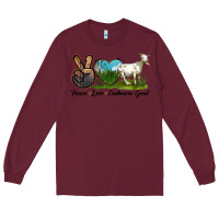 Burgundy Peace Love Cashmere Goat Long Sleeve Tee - LillyAllenDesigns