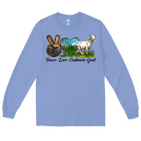 Colony Blue Peace Love Cashmere Goat Long Sleeve Tee - LillyAllenDesigns