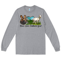 Heather Grey Peace Love Cashmere Goat Long Sleeve Tee - LillyAllenDesigns