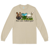 Mushroom Peace Love Cashmere Goat Long Sleeve Tee - LillyAllenDesigns