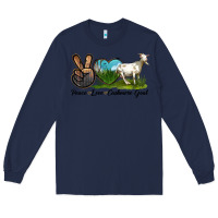 Navy Peace Love Cashmere Goat Long Sleeve Tee - LillyAllenDesigns