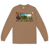 Toasted Coconut Peace Love Cashmere Goat Long Sleeve Tee - LillyAllenDesigns