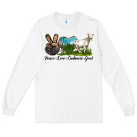 White Peace Love Cashmere Goat Long Sleeve Tee - LillyAllenDesigns
