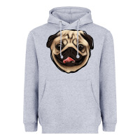 Heather Grey pug Heavyweight Hoodie - Jasminsmagicworld